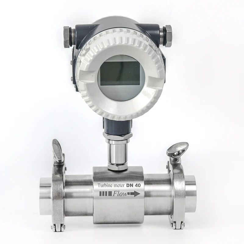 Industrial Food Grade Precision Liquid Turbine Sanitary Water Flow Meter Tri Clamp Type 2 Inch Pipeline SS304 Factory Calibrated