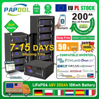 LiFePO4 48V 200Ah Battery 10Kwh Akku 16S 200A BMS 51.2V 300Ah 100Ah 120Ah 150Ah Lithium battery 6000 Cycle CAN RS485 EU PL STOCK