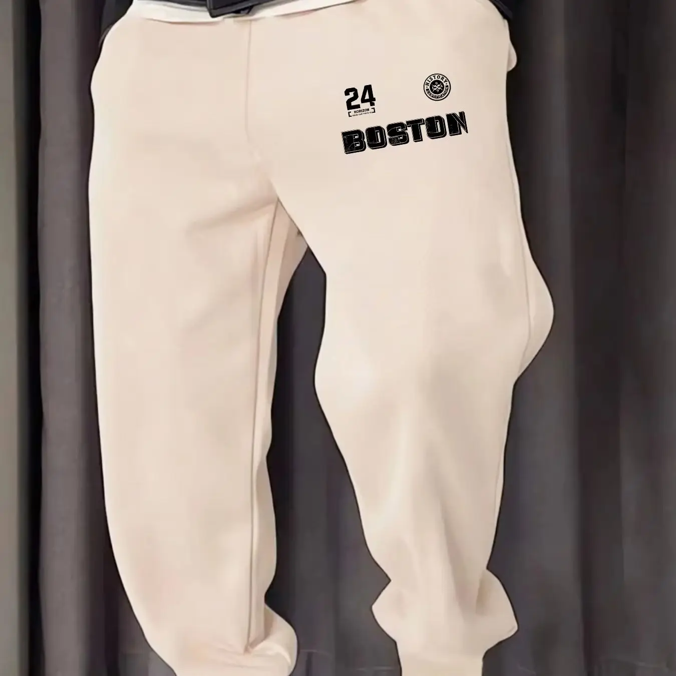 بوسطن عدد 24 الطباعة الرجل Sweatpants موضة الهيب هوب بنطلون ركض متعدد الألوان السراويل جيب الصوف كل مباراة بانت #1