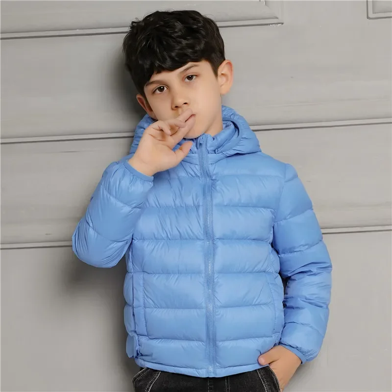 

Kids 3-16 Years Autumn Hooded Ultralight Duck Down Jackets Hood Detachable Winter Clothes for Boys Girls Feather Padded Coats