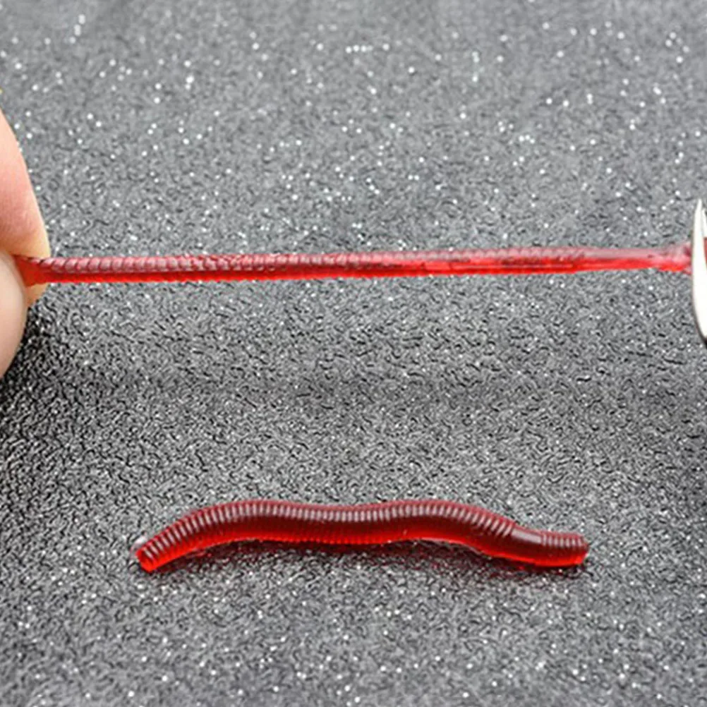 

150pcs Bionic Earthworm Fish Bait Realistic Fake Soft Lures Red 4cm Freshwater Saltwater Fishing Toy Gift