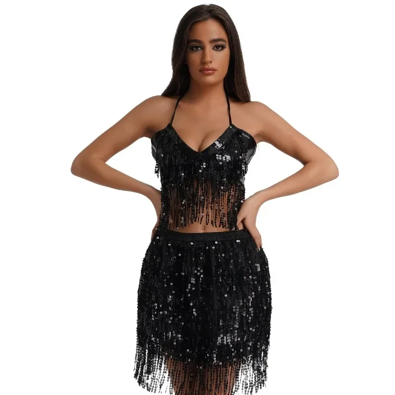 

Jazz pole dance fringed latin dance dress vestido baile latino mujer profesional women clothing