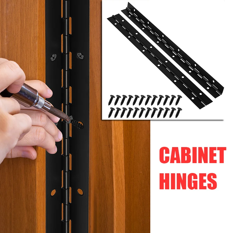 

2 Pcs Piano Hinges Metal Piano Hinge Heavy Duty Iron Long Hinge With Screws Heavy Duty Hidden Continuous For Wood Cabinet Door