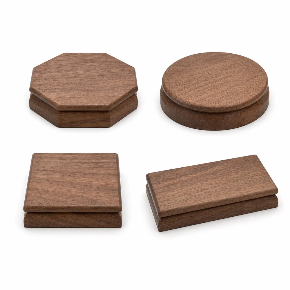 North American Black Walnut Display Stand Solid Wood Base for Ceramics Miniatures Crystals and Collectibles
