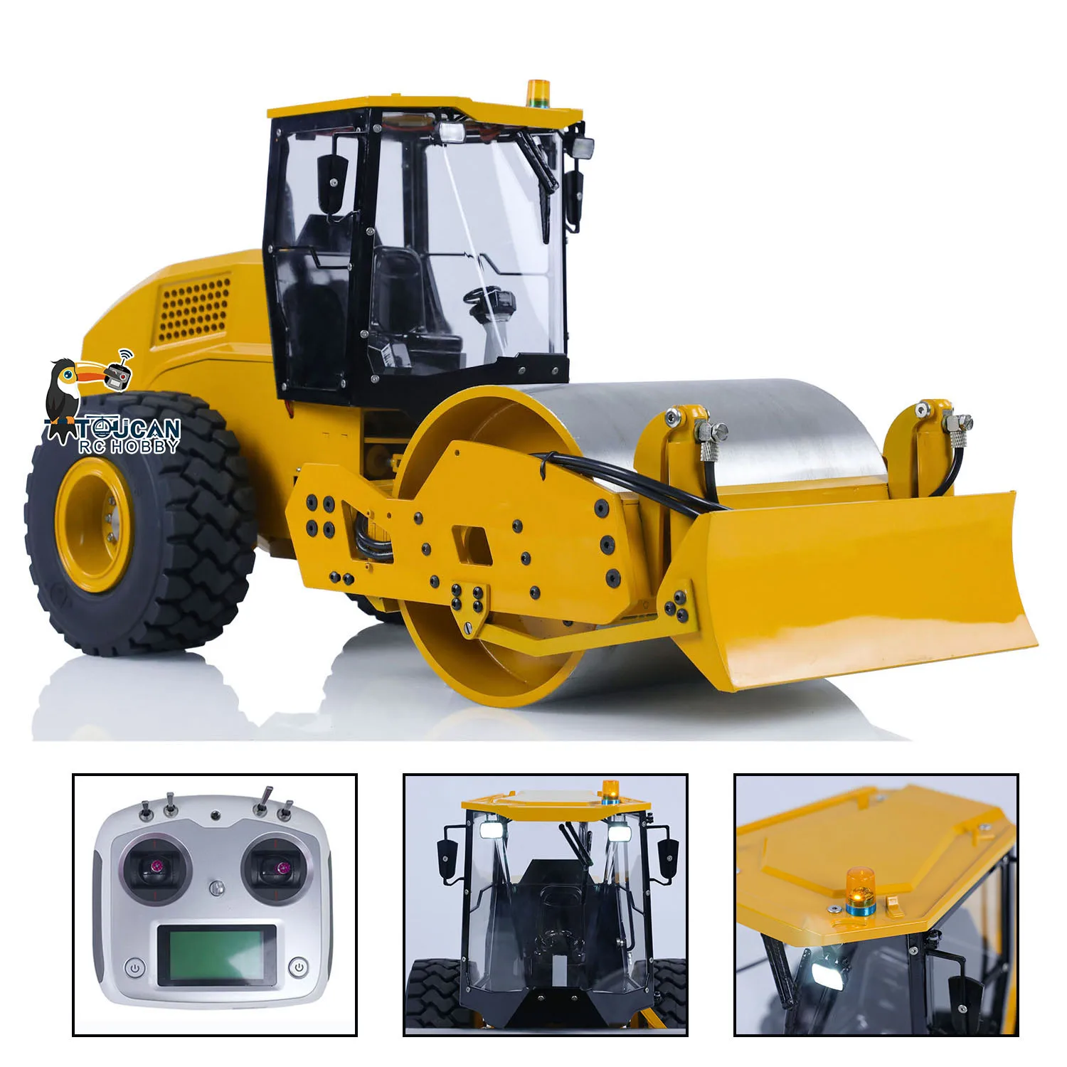 Gifts 1/12 Metal CS11 RC Hydraulic Road Roller Remote Control Finished Engineering Vehicles Trucks Vehicle Toys for Boys TH24080