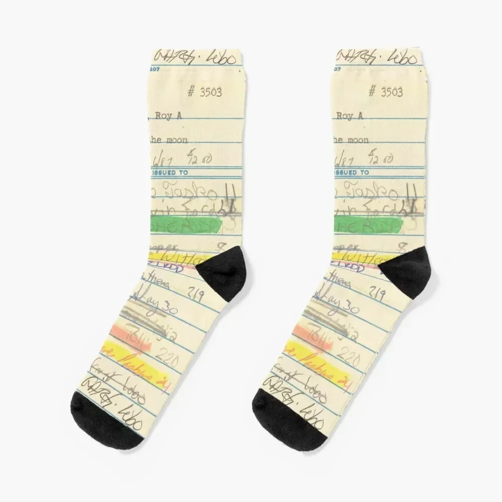 Library Card 3503 Exploring the Moon Socks Novelties winter gifts summer anime Designer Man Socks Women's