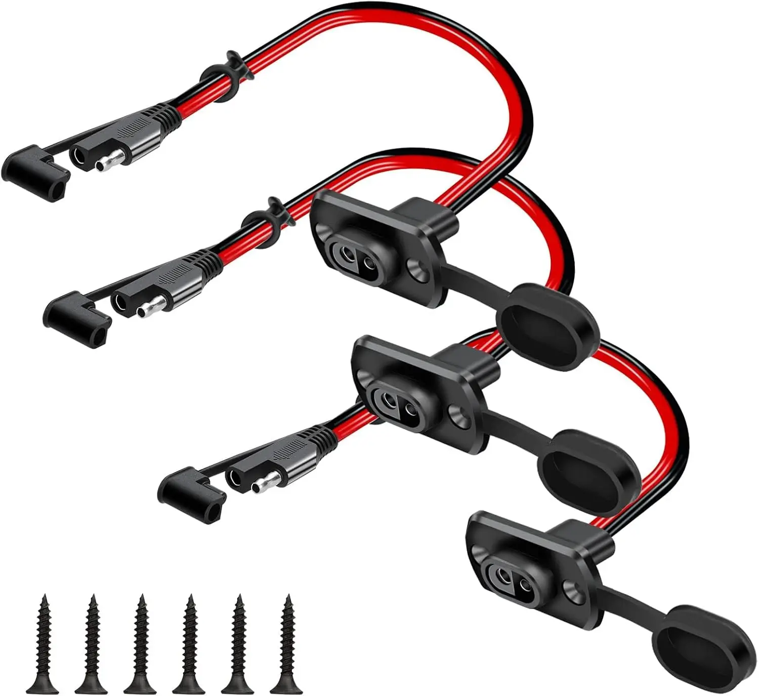 

3Pcs Sae Qui Connector Harness, 1Ft 12Awg Sae Pter Male Plug To Female Socket Cable, For Solar Panel Battery Charger Cable