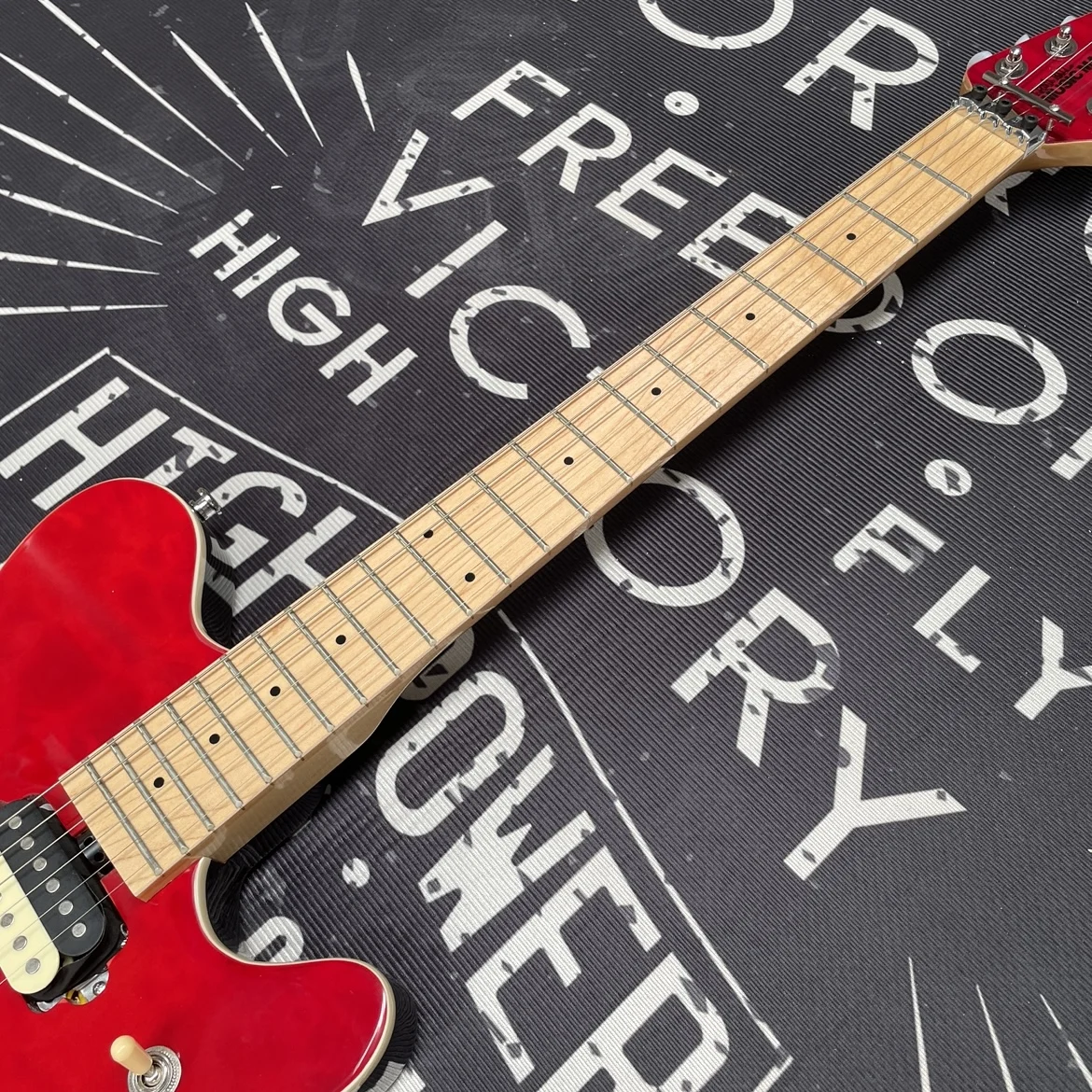 New 6-String Red Electric Guitar with Hh Pickups and Maple Fingerboard, Easy-To-Play Electric Guitarra view 2