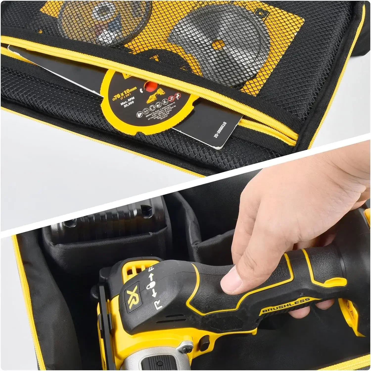Storage Bag (Bag Only)  Compatible with DEWALT 20V MAX Cut Off Tool 3 in 1 Brushless (DCS438B),  Carrying Holder Organizer image 3
