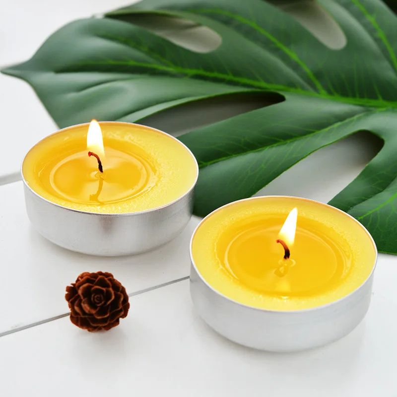 6pcs Citronella Candles Mosquito Repellent Fresh Scent Large Tea Wax Burns 10 Hours Outdoor Camping Supplies Home Garden