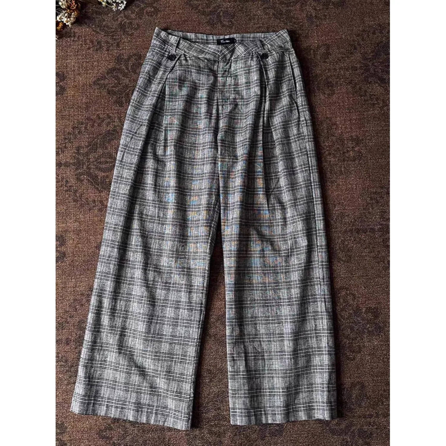 Pop Art Retro Checkered Pants Spring/Summer Wide Leg Pants with Drip Feeling Dancing Loose Men's and Women's Loose Casual Pants