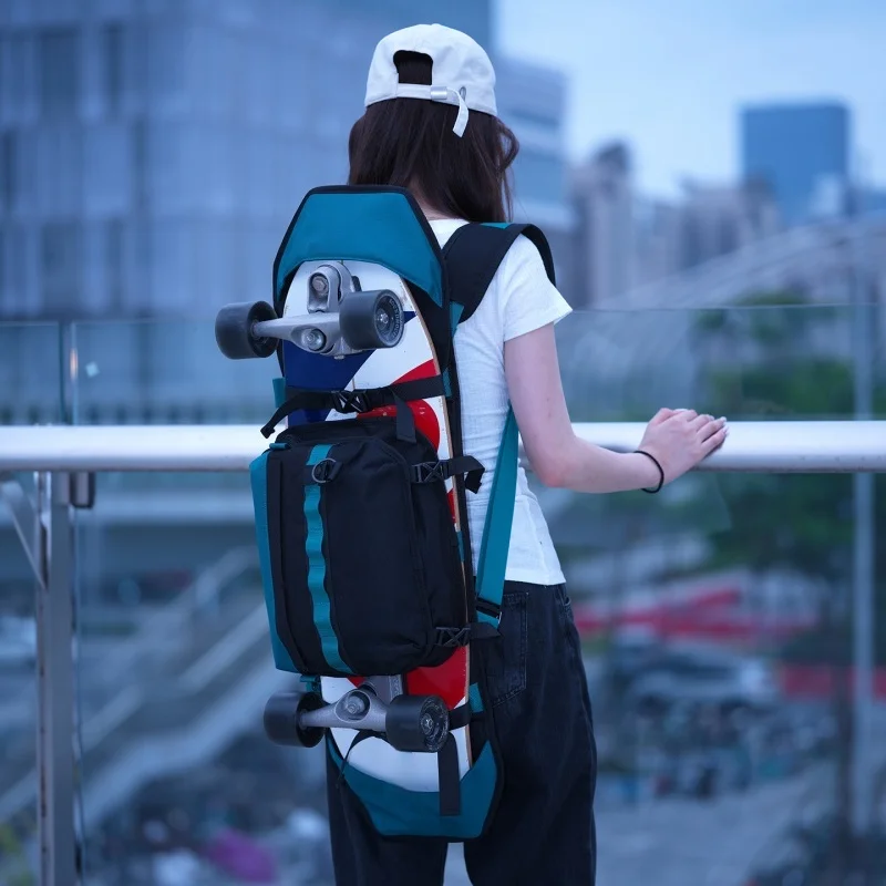 New Portable Skateboard Backpack for Big Fish Board Double Kick Decks Double Shoulder Skateboard Bag Protective Gear Storage Bag