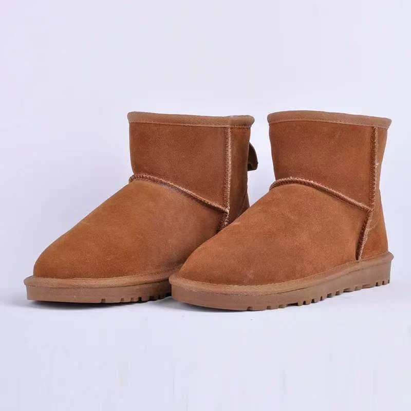 

Fashion Men Snow Boots 100% Genuine Leather Waterproof Men Shoes Comfortable Non Slip Ankle Boots for Men Plus Size Warm Boots