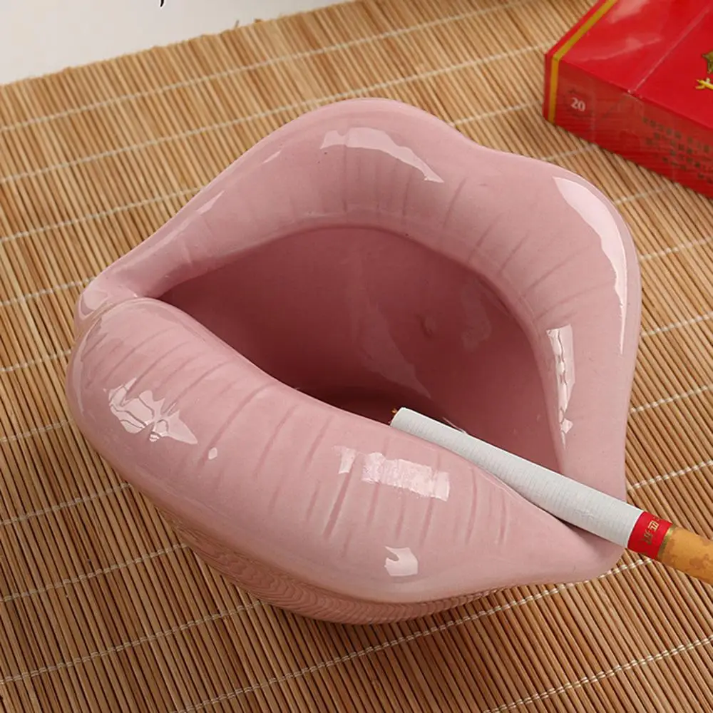 Creative Lips Shape Smoking Ashtray Ceramic Ash Holder Cigarette Ash Container Decorative Ash Tray cenicero cendrier пепельница