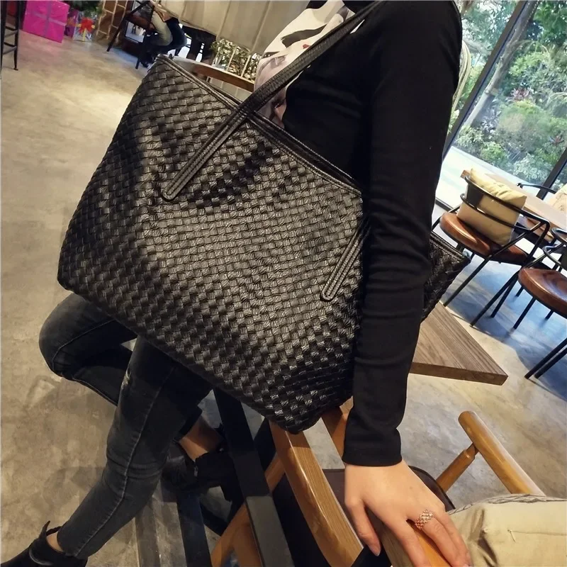 New handbag trend Joker woven bag Korean tote youth women\'s backpacks shoulder simple bag  ladies hand bags