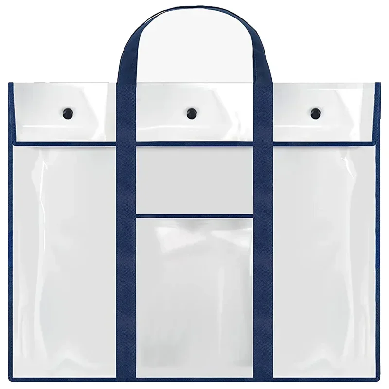 Large Capacity Durable Art Portfolio Organizer with Pocket, Large Poster Storage Bag, Art PVC Storage Pocket