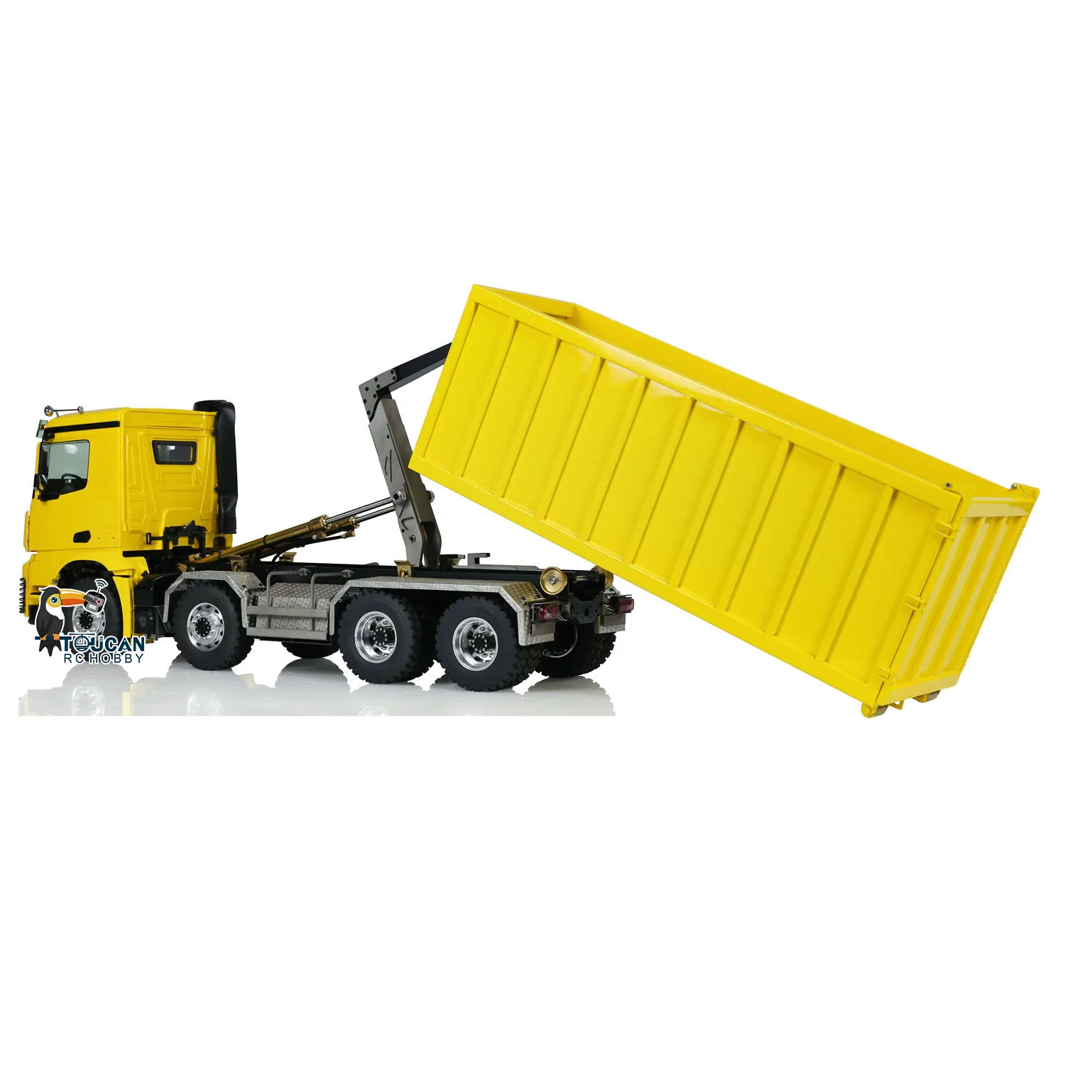 LESU 1/14 8x8 Hydraulic RC Dump Truck Roll On/Off Metal Waste Bin Tipper Remote Control Painted Finished Cars Toys THZH1755