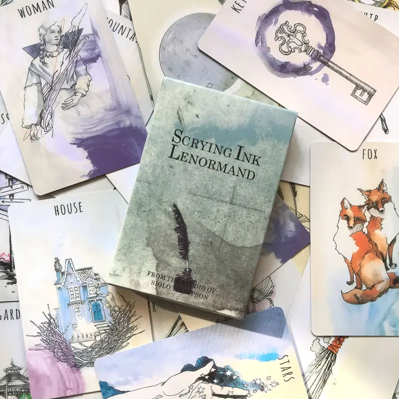 

All English: Scrying Ink lenormand Oracle Tarot Card For Entertainment Fate Prophecy Divination Family Party Oracle PDF Guide