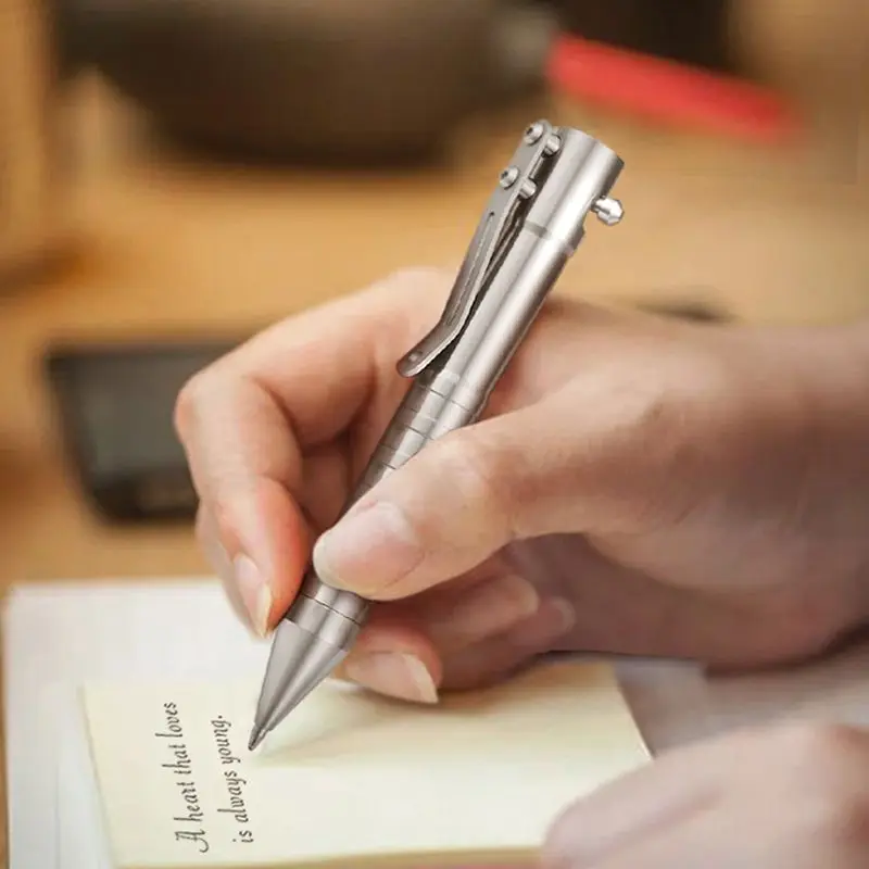 Outdoor Portable EDC Multifunction Titanium Alloy Self Defense Bolt Tactical Pen