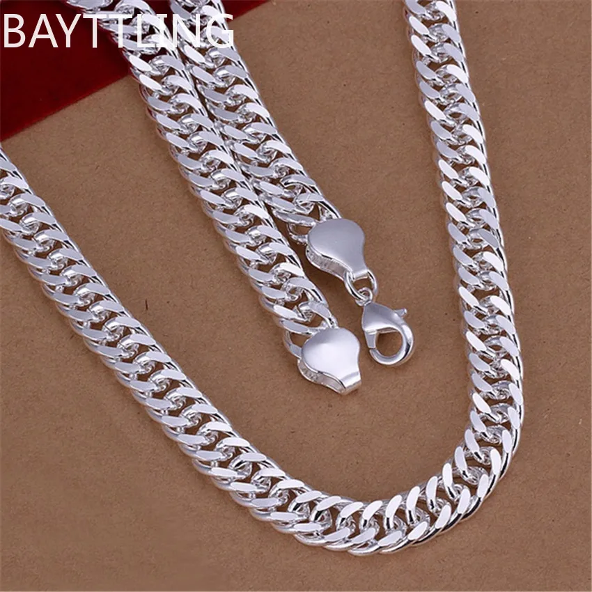 

Fine 925 Sterling Silver 10MM Chain Necklace For Man Women Solid Wedding Noble Fashion Jewelry Charms Gifts Luxury