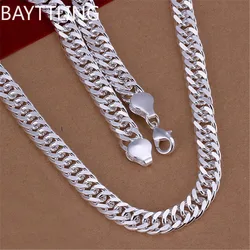 Fine 925 Sterling Silver 10MM Chain Necklace For Man Women Solid Wedding Noble Fashion Jewelry Charms Gifts Luxury