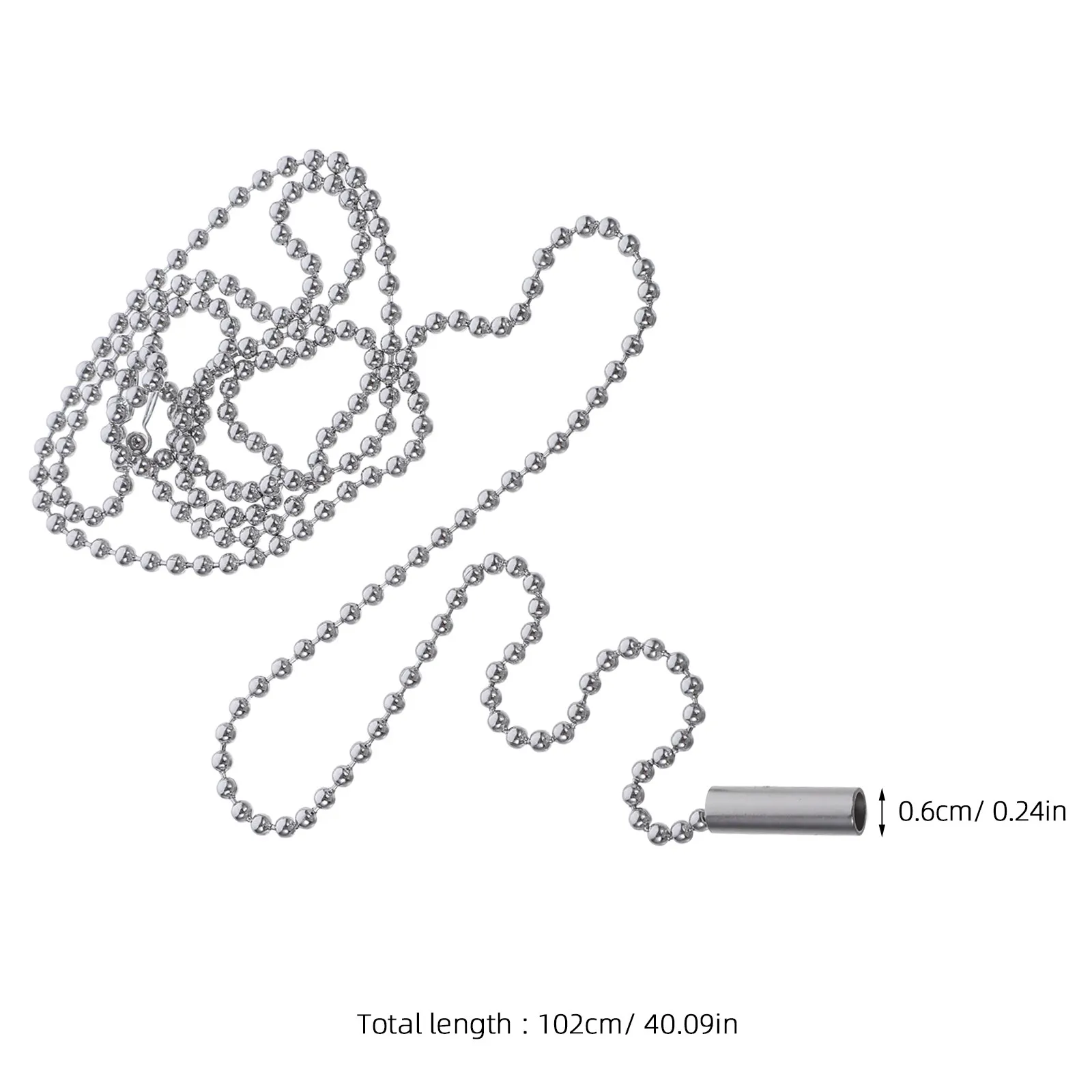 6Pcs Ceiling Fan Chain Replacement Stainless Steel Bead Chains Connectors Easy Install Vintage Light Pull Strings Ceiling Light