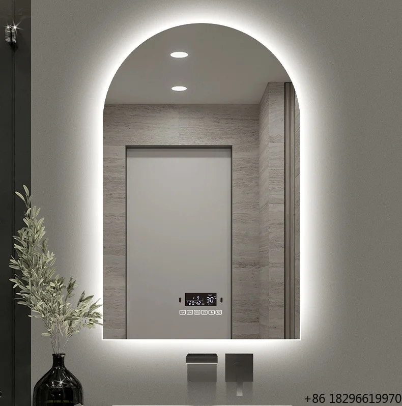 Custom Arch LED Bathroom Mirror Wall Mounted Salon Vanity Mirror with Defogger Light