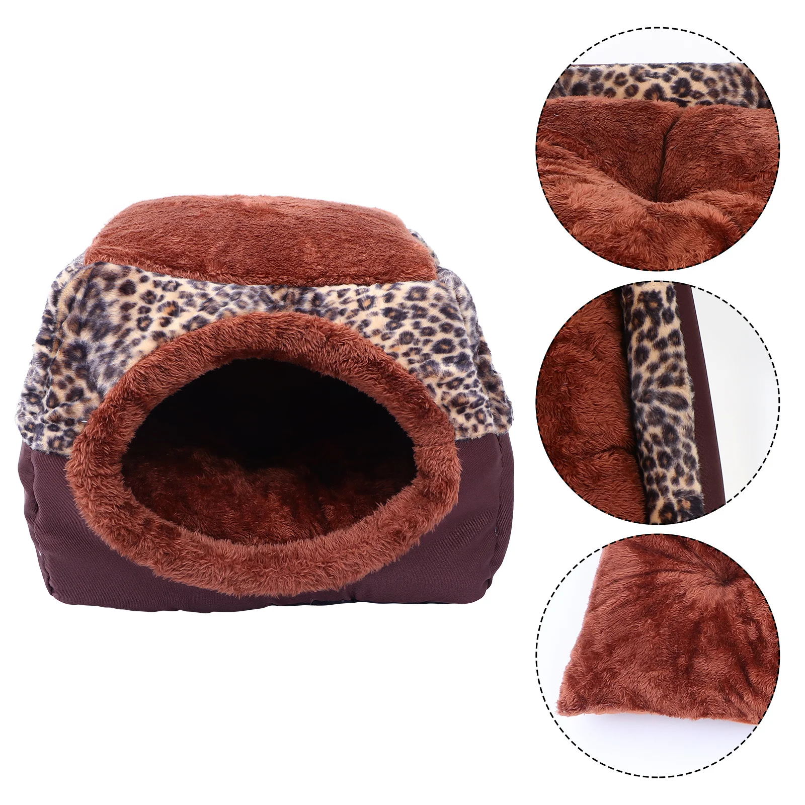 

2-In-1 Cat Bed Foldable Pet Nest With Anti-Slip Bottom Reversible Fleece Mat For Cats Small Dogs Closed Cave Durable Space