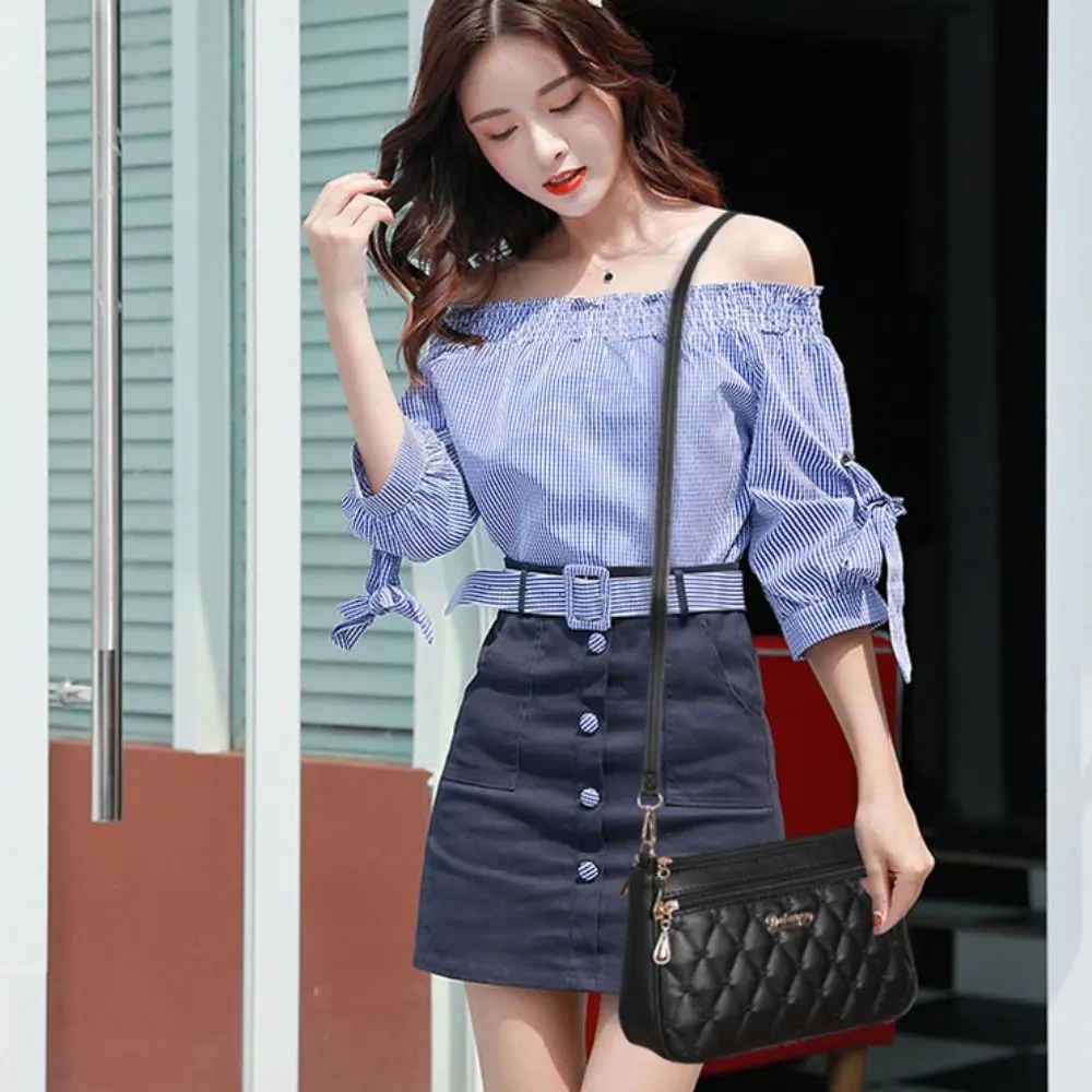 بو الجلود بو الجلود حقائب كروسبودي سعة كبيرة خفيفة الوزن حقيبة كتف الإناث الكورية نمط الحد الأدنى