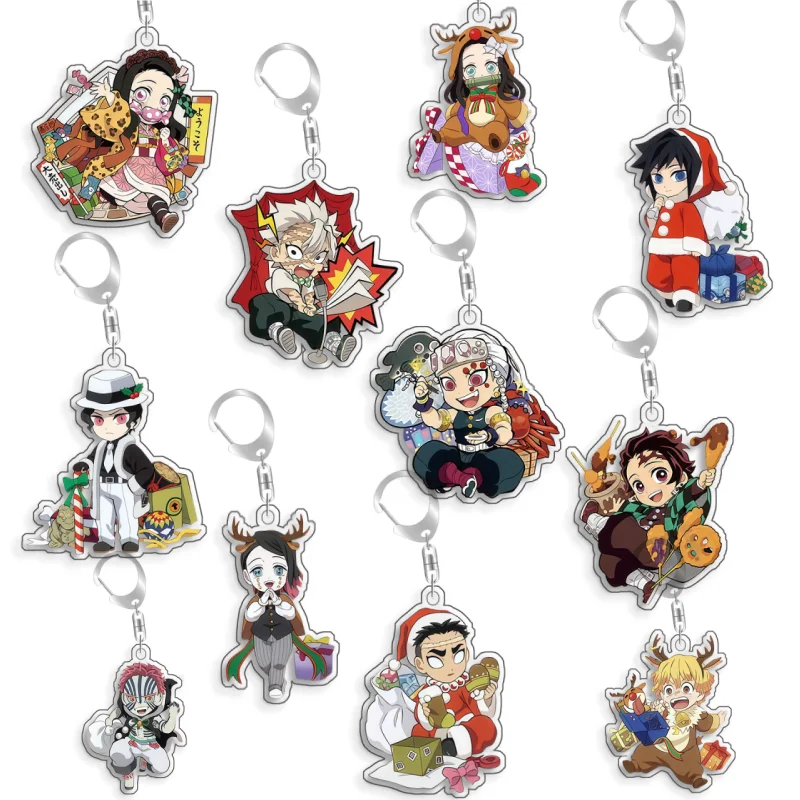 Llavero de Acrílico Hecho a Mano con Diseño de Anime de Demon Slayer, Kamado Nezuko, Shinazugawa Sanemi, Uzui Tengen, 5cm, Regalo