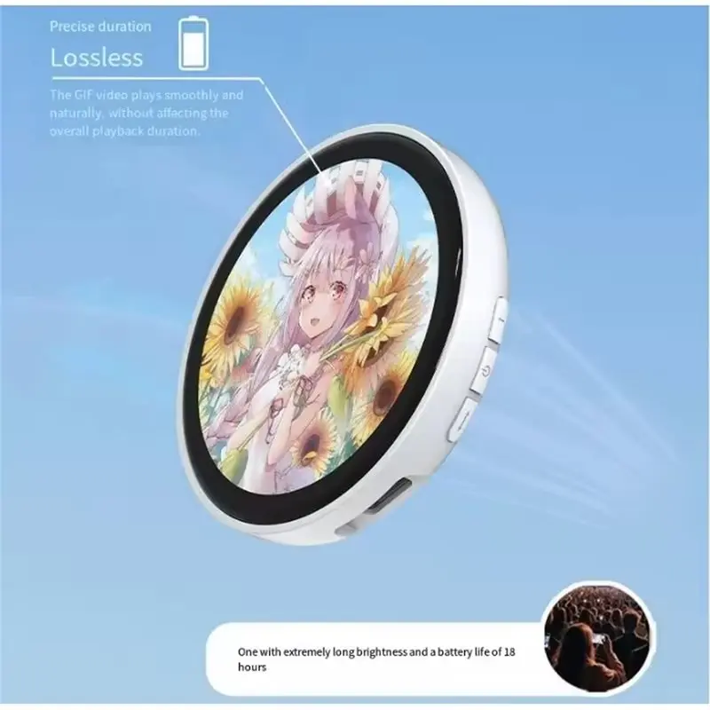 LXYB18B Bluetooth Enabled Electronic Display Pin Bar Cyber Smart Pin 1.85 Inch Hd Touch Screen Supports Images, Gifs Text Short