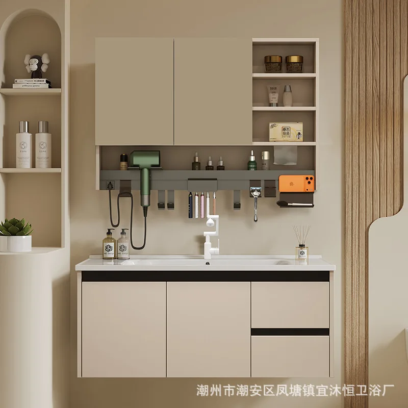 Thickened Honeycomb Aluminum Feng Shui Hidden Multi-functional Storage Mirror Cabinet Bathroom Cabinet Combination Toilet Cerami