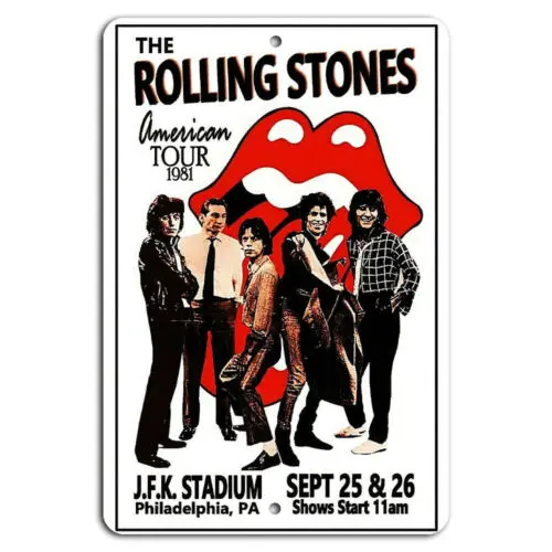 1p, el cartel de metal del estadio JFK de la gira americana 1981
