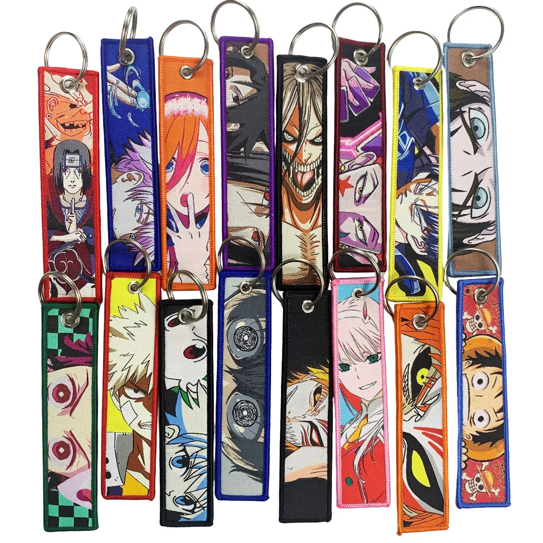Embroidery Cool Eagle Beak Keychain Lanyard Anime Manga Series Badge Holder USB Pendant Portable Key Lanyard Accessories
