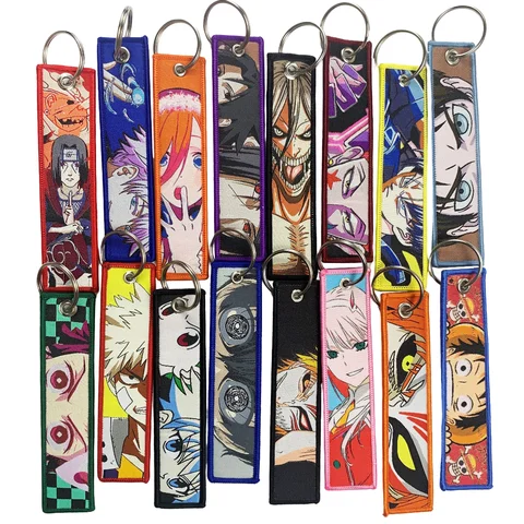 Embroidery Cool Eagle Beak Keychain Lanyard Anime Manga Series Badge Holder USB Pendant Portable Key Lanyard Accessories
