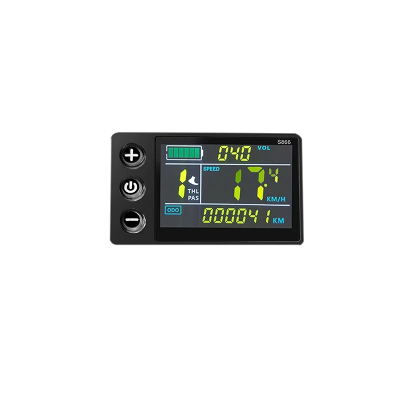 LCD-S866 rower elektryczny kolorowy wyświetlacz LCD Instrument 24V 36V 48V modyfikacja rower elektryczny, wodoodporne złącze