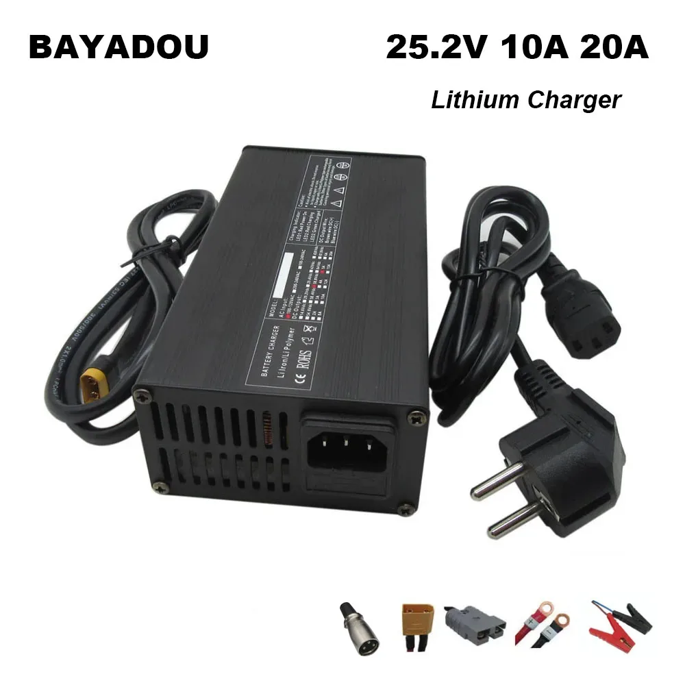 

25.2V 10A 20A Lithium Fast Charger 6S 21.6V 22.2V 5A li-ion 100AH Energy Storage RV Battery Chargers