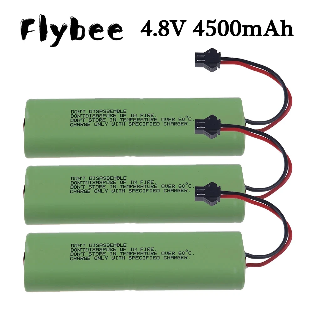 4.8V 4500Mah Nimh Batterij Voor Rc Speelgoed Auto 'S Tanks Trein Rc Robots Kanonnen Boten Ni-Mh Aa 3000Mah 4.8V Oplaadbare Batterij Sm Plug