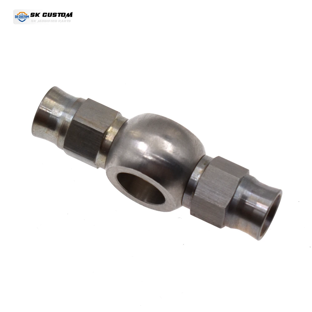 SK CUSTOM AN3 SUS303 Car MotorBike Hydraulic Brake Oil Line Banjo Double Hose End 10.2mm Tee Straight Brake Hose Ends Interface