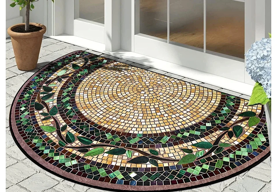 Eingang Teppich Hause Tür Eintrag Matte Outdoor Garten Dekorative Teppiche Luxus Willkommen Fußmatten Halbrunden Teppich Tapete De Entra – Detail 8