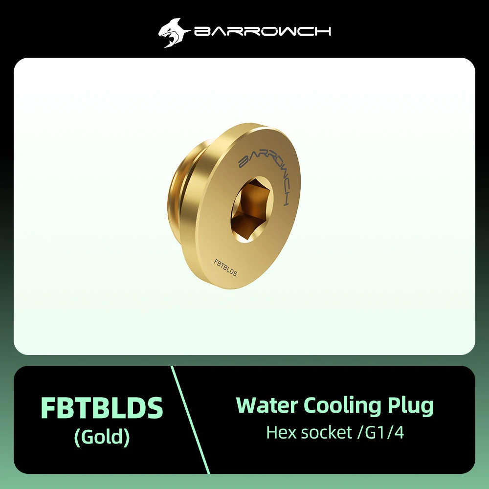 Barrowch Go Water Cooling Plug Hex socket Metal Water Stop Prevent Leakage for PC Gaming Water Cooling Building Black FBTBLDS