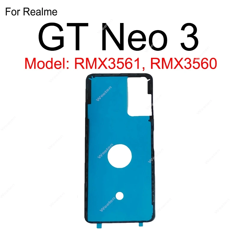 For Realme GT GT 2 Master Explorer GT Neo Flash 2 2T 3 3T Pro Back Battery Cover Adhesive Rear Frame Battery Cover Sticker