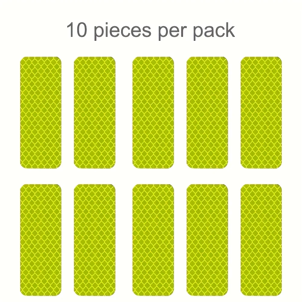 10pcs Car Night Safety Reflective Stickers - Waterproof, Anti-Collision, Reflective Tape for Bikes, Strollers, Vehicles - Multi-
