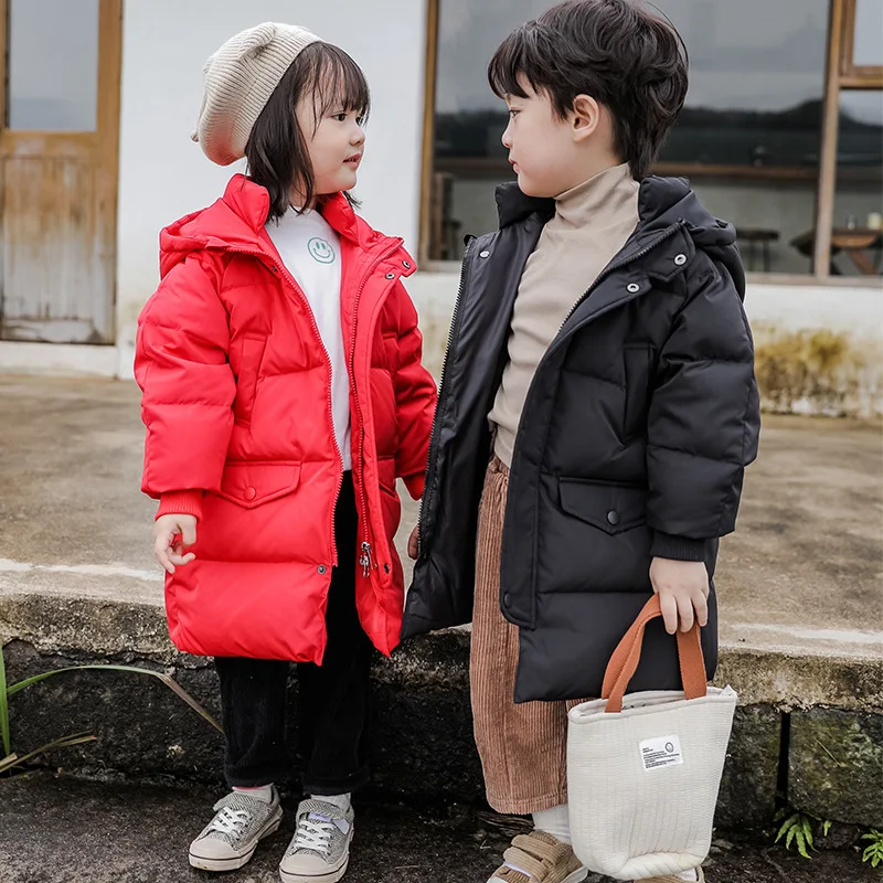 

Girls Down Coat Jacket Cotton Windbreak 2023 Long Warm Plus Thicken Velvet Winter Children's Clothing -10 Degrees Below Zero