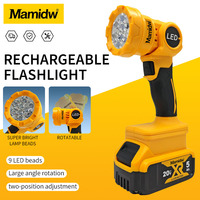 Mamidw Electric LED Work Light Portable 90° Folding Bright Spotlight Multifunction Camping Lamp For 20V DEWALT Battery