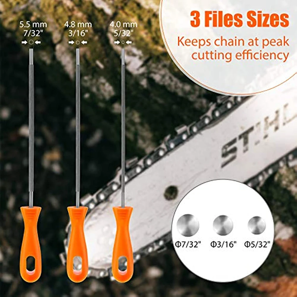 

Garden Power Equipment Tool Accessories Chainsaw Parts Round File Sharpener 3/16 Inch Chainsaw File Handle Round