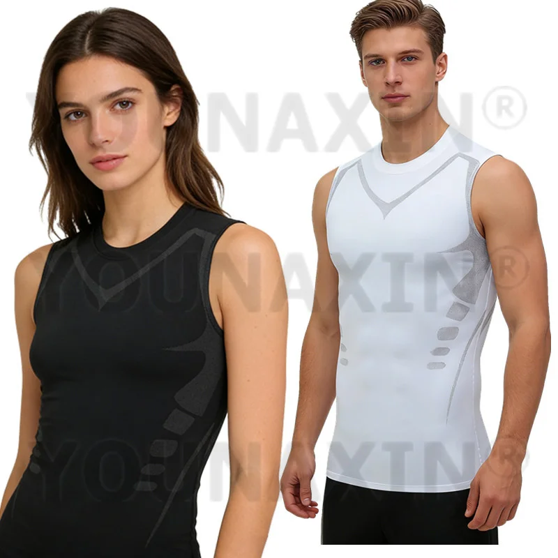 YOUNAXIN Unisex Sleeveless T-Shirts Base Layer Vest Basketball Sports Tight Gym Fitness Running Top Couple Outdoor Tank S-3XL