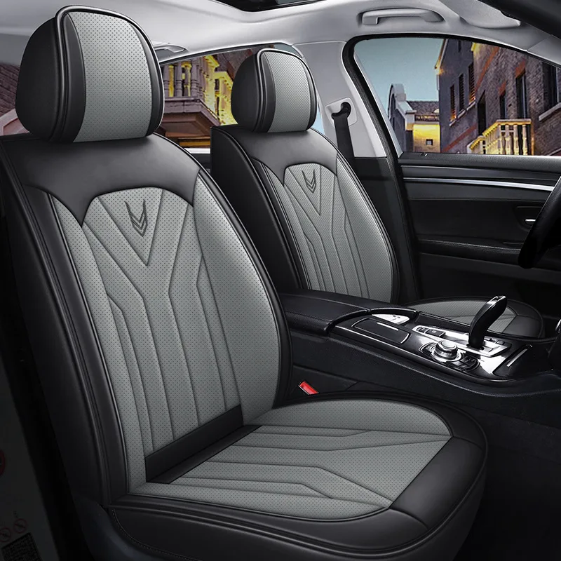 

Car Seat Covers Full Set Nappa Leather Universal Fit All Season Waterproof Anti-Slip for Car Truck SUV