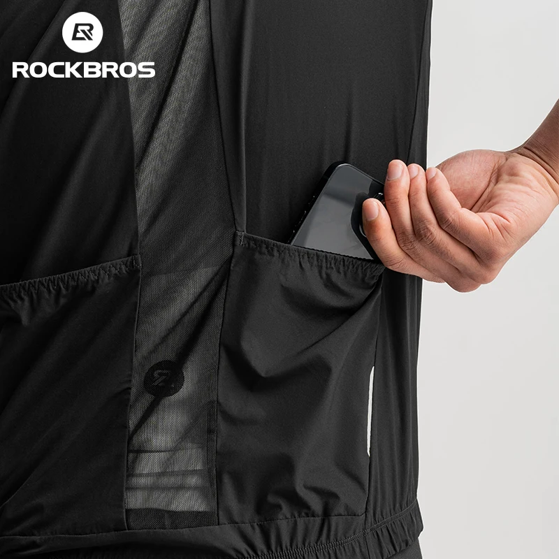 ROCKBROS Summer Cycling Vest Lightweight Quick Dry Waterproof Sleeveless Vest Tight Fit Cool Fabric Men Women Cycling Clothing