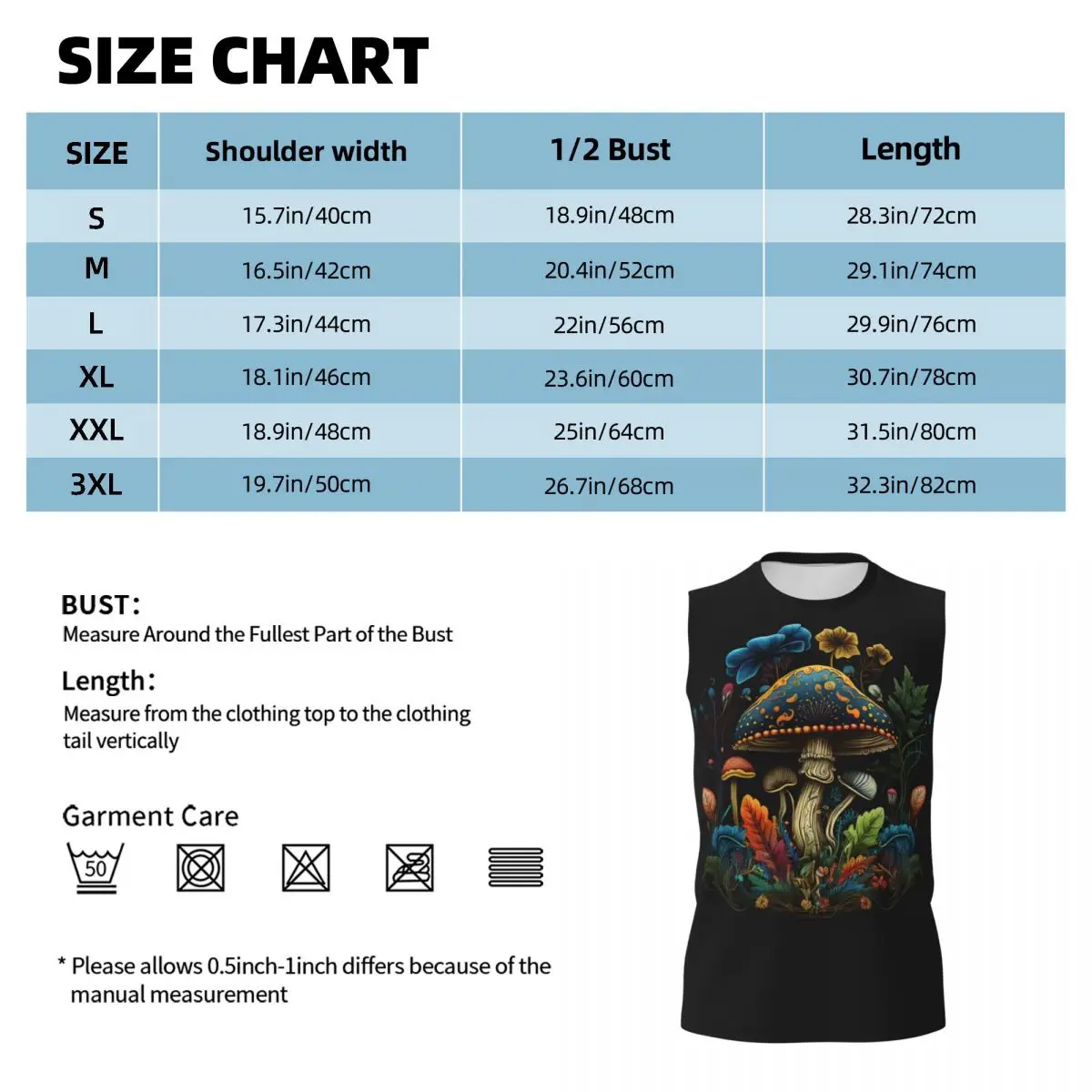 Shroom Dark Trippy Mushroom Men Printed Sleeveless T-shirt Casual Hip Hop Street Style Beach Holiday Tank Tops